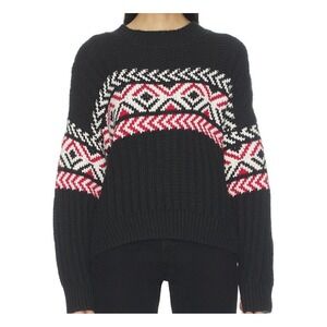 Sanctuary Instaria Sweater In Black Multi Is‎ Geometric Fair Isle Pattern Size S